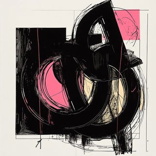 Particulate Menagerie style, Midjourney V6.1: typographic composition with large letters