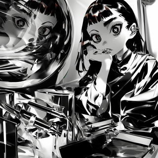 Mire Etching style, Midjourney V6.1: black-and-white manga comic strip