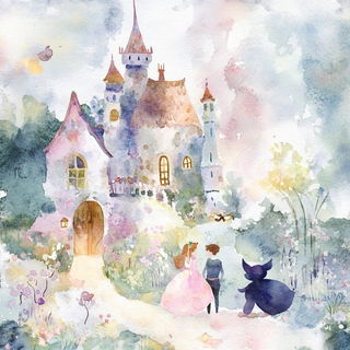Peregrine Inkways style, Midjourney V6.1: retro fairy-tale illustration