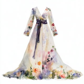 Peregrine Inkways style, Midjourney V6.1: haute-couture fashion outfit
