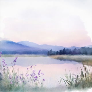 Peregrine Inkways style, Midjourney V6.1: realistic landscape photograph of quiet dawn