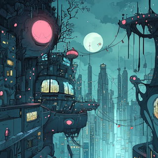 Cloudengine Grandeur style, Midjourney V6.1: megacity with futuristic bioarchitecture