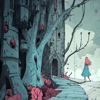 Cloudengine Grandeur style, Midjourney V6.1: retro fairy-tale illustration