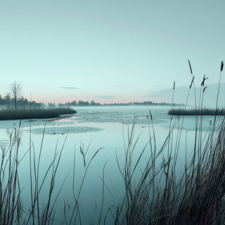 Cloudengine Grandeur style, Midjourney V6.1: realistic landscape photograph of quiet dawn