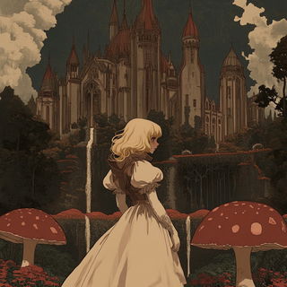 Cloudtrail Cosmography style, Midjourney V6.1: retro fairy-tale illustration