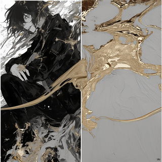 Prismarchipelago style, Midjourney V6.1: black-and-white manga comic strip
