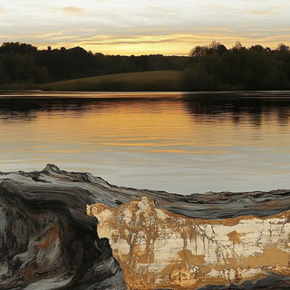 Prismarchipelago style, Midjourney V6.1: realistic landscape photograph of quiet dawn