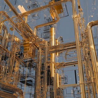 Prismarchipelago style, Midjourney V6.1: technical infrastructure blueprint schematics