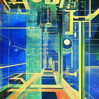 Kasbah Marbling style, Midjourney V6.1: technical infrastructure blueprint schematics