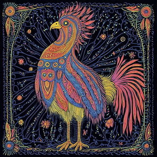 Mythic Geometria style, Midjourney V6.1: traditional folk art