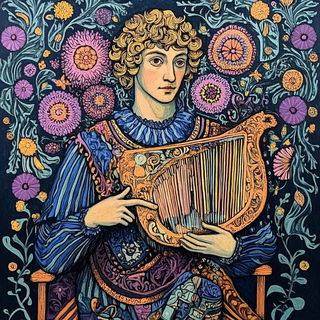 Mythic Geometria style, Midjourney V6.1: classical 18th-century oil painting