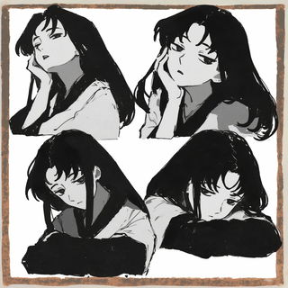 Photodrama style, Midjourney V6.1: black-and-white manga comic strip