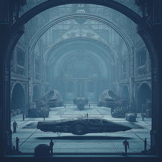 Loopbuilt style, Midjourney V6.1: cinematic shot from sci-fi movie
