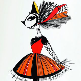 Fossilray style, Midjourney V6.1: haute-couture fashion outfit