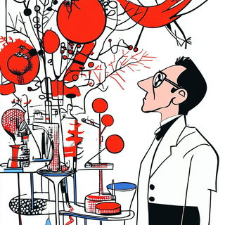 Fossilray style, Midjourney V6.1: editorial illustration for popular scientific magazine cover