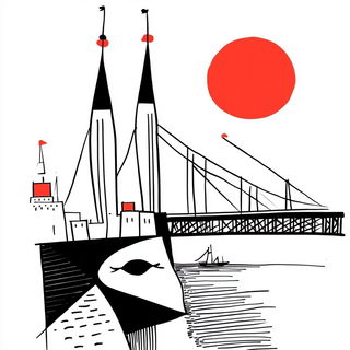 Fossilray style, Midjourney V6.1: bold minimalist logo design for Istanbul city municipal services