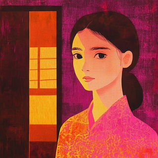 Cinemarionette style, Midjourney V6.1: photographic portrait of female protagonist