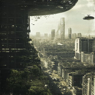 Storybook Signpaint style, Midjourney V6.1: megacity with futuristic bioarchitecture