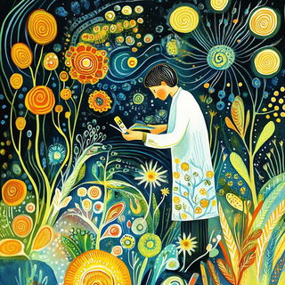 Botanotype style, Midjourney V6.1: editorial illustration for popular scientific magazine cover