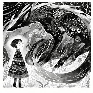 Botanotype style, Midjourney V6.1: black-and-white manga comic strip