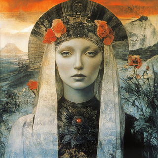 Chlorofiligree style, Midjourney V6.1: traditional folk art