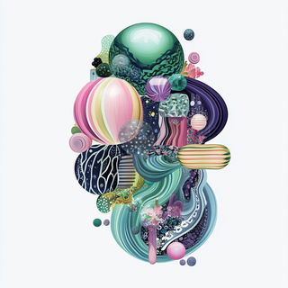 Tideblur style, Midjourney V6.1: abstract 3D render