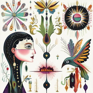Tideblur style, Midjourney V6.1: traditional folk art