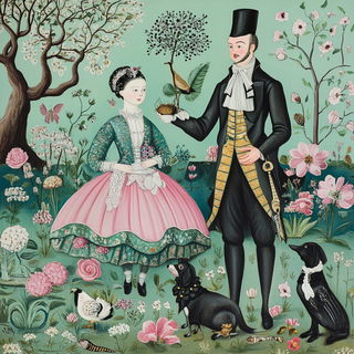 Tideblur style, Midjourney V6.1: classical 18th-century oil painting