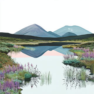 Tideblur style, Midjourney V6.1: realistic landscape photograph of quiet dawn