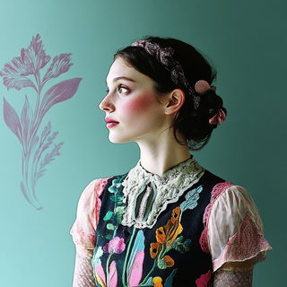 Tideblur style, Midjourney V6.1: photographic portrait of female protagonist