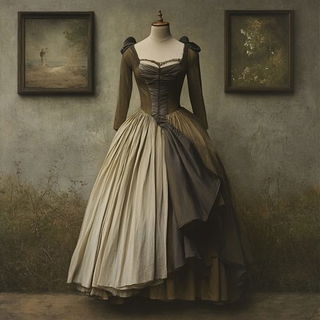 Verdant Archipelago style, Midjourney V6.1: haute-couture fashion outfit