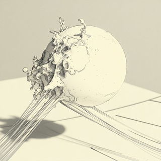 Refractocartoony style, Midjourney V6.1: abstract 3D render