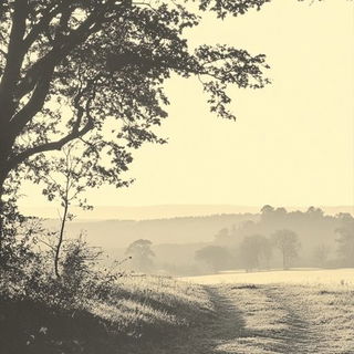 Refractocartoony style, Midjourney V6.1: realistic landscape photograph of quiet dawn