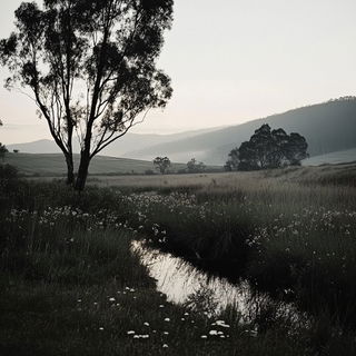 Sunscarab style, Midjourney V6.1: realistic landscape photograph of quiet dawn