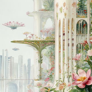 Castleviolet style, Midjourney V6.1: megacity with futuristic bioarchitecture