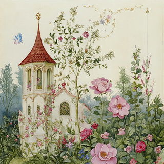 Castleviolet style, Midjourney V6.1: retro fairy-tale illustration