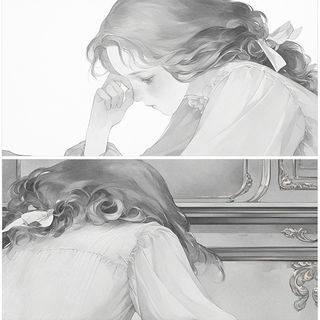 Castleviolet style, Midjourney V6.1: black-and-white manga comic strip