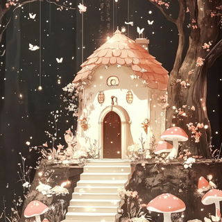 Inkscenic style, Midjourney V6.1: retro fairy-tale illustration