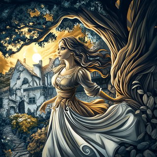 Crestcut style, Midjourney V6.1: retro fairy-tale illustration