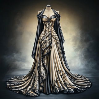 Crestcut style, Midjourney V6.1: haute-couture fashion outfit