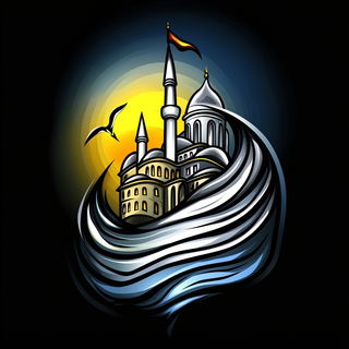 Crestcut style, Midjourney V6.1: bold minimalist logo design for Istanbul city municipal services