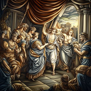 Crestcut style, Midjourney V6.1: classical 18th-century oil painting