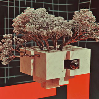 Triangular Chromapatch style, Midjourney V6.1: abstract 3D render
