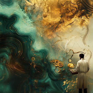 Facetflux style, Midjourney V6.1: editorial illustration for popular scientific magazine cover