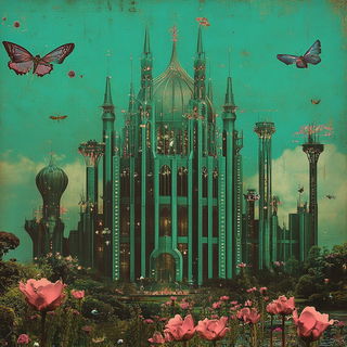 Celluloid Elementalism style, Midjourney V6.1: megacity with futuristic bioarchitecture