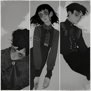 Celluloid Elementalism style, Midjourney V6.1: black-and-white manga comic strip