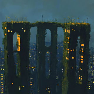 Cardiomegapolis style, Midjourney V6.1: megacity with futuristic bioarchitecture