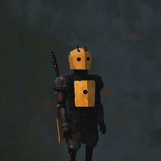Cardiomegapolis style, Midjourney V6.1: concept art character design of retropunk steam knight