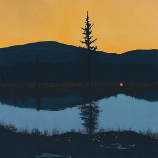 Cardiomegapolis style, Midjourney V6.1: realistic landscape photograph of quiet dawn
