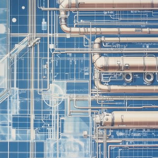 Redshift Tangle style, Midjourney V6.1: technical infrastructure blueprint schematics
